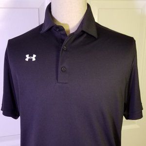 Under Armour Heat Gear Black SS Polo Golf Shirt L